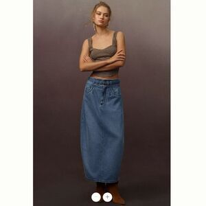Anthropologie Pilcro Barrel Denim Midi Skirt